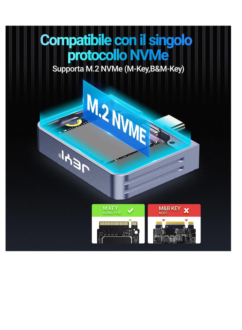 محول حاوية SSD 2230 M.2 NVMe مع اتصال USB C بسرعة 10 جيجابت في الثانية لنقل البيانات بسرعة عالية، ويدعم سعة تخزين تصل إلى 2 تيرابايت - Image 3