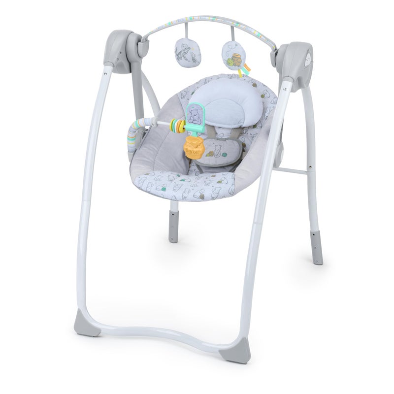Bright Starts Disney Baby Winnie The Pooh Milestone Swing, Classic Pals, Foldable Design with Toys & Melodies, Unisex, Newborn+ (6 20 lbs) - Image 1