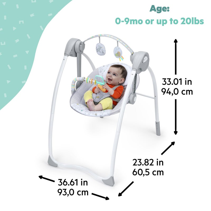 Bright Starts Disney Baby Winnie The Pooh Milestone Swing, Classic Pals, Foldable Design with Toys & Melodies, Unisex, Newborn+ (6 20 lbs) - Image 2