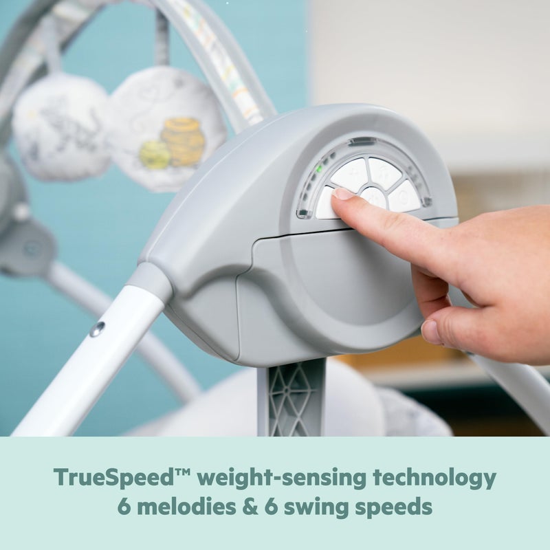 Bright Starts Disney Baby Winnie The Pooh Milestone Swing, Classic Pals, Foldable Design with Toys & Melodies, Unisex, Newborn+ (6 20 lbs) - Image 4