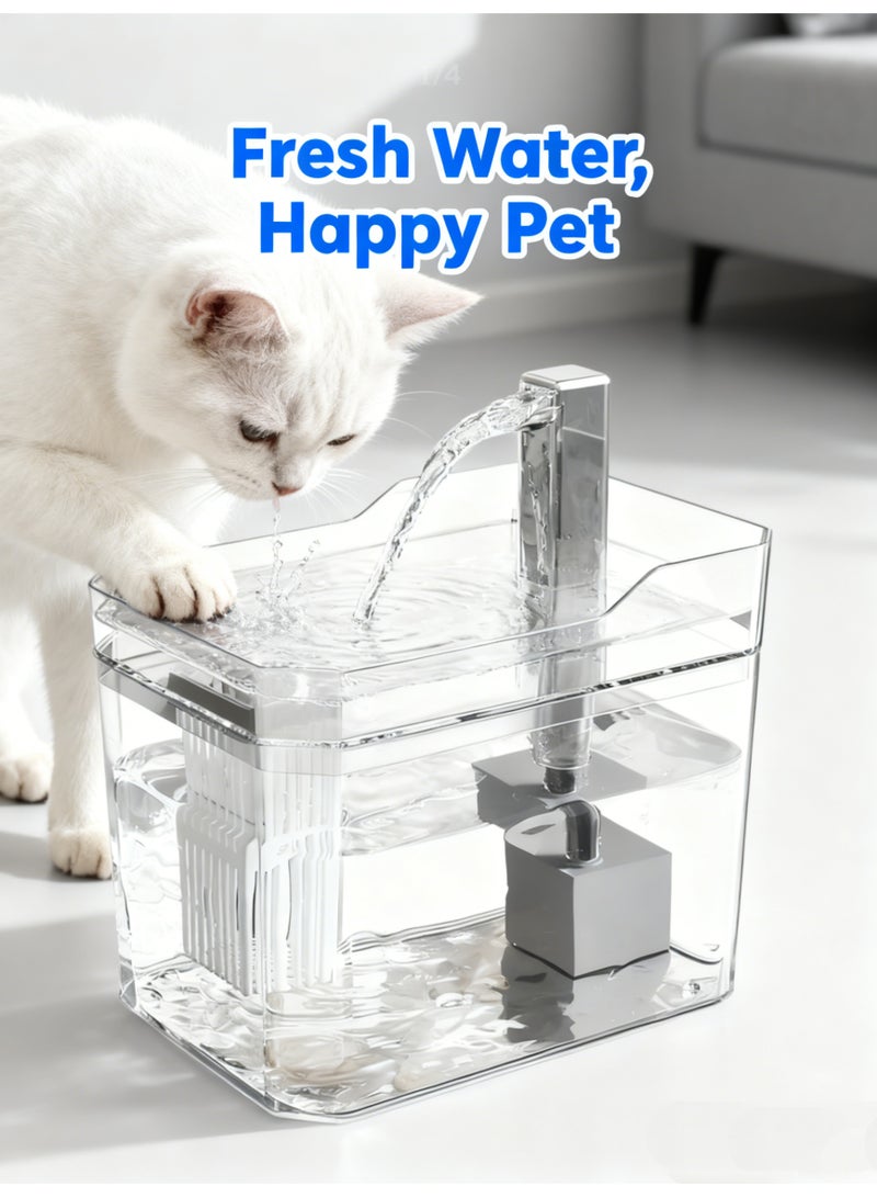 Automatic Pet Water Dispenser, 1.5L, 30-Day Battery, Food-Grade Material, Silent Pump - Image 1