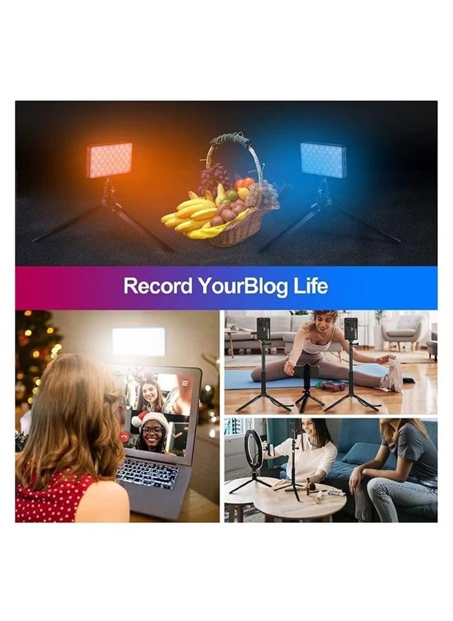 أوكاسا - ضوء كاميرا W140 RGB ، لوحة إضاءة كاميرا LED محمولة 0-360 بالألوان الكاملة ، CRI95 + 2500K-9000K عكس الضوء 20 نوعا من تأثيرات الضوء ، مصباح كاميرا LED قابل لإعادة الشحن 3100 مللي أمبير ، مؤتمرات الفيديو - Image 1