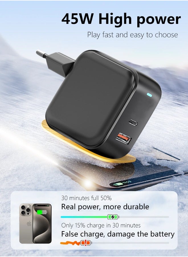 Generic - USB C Charger Cube Fast Charging Block 4 Port PD+QC Power Adapter Multiport Brick Type C Box for iPhone Tablet Android Phone - Image 1