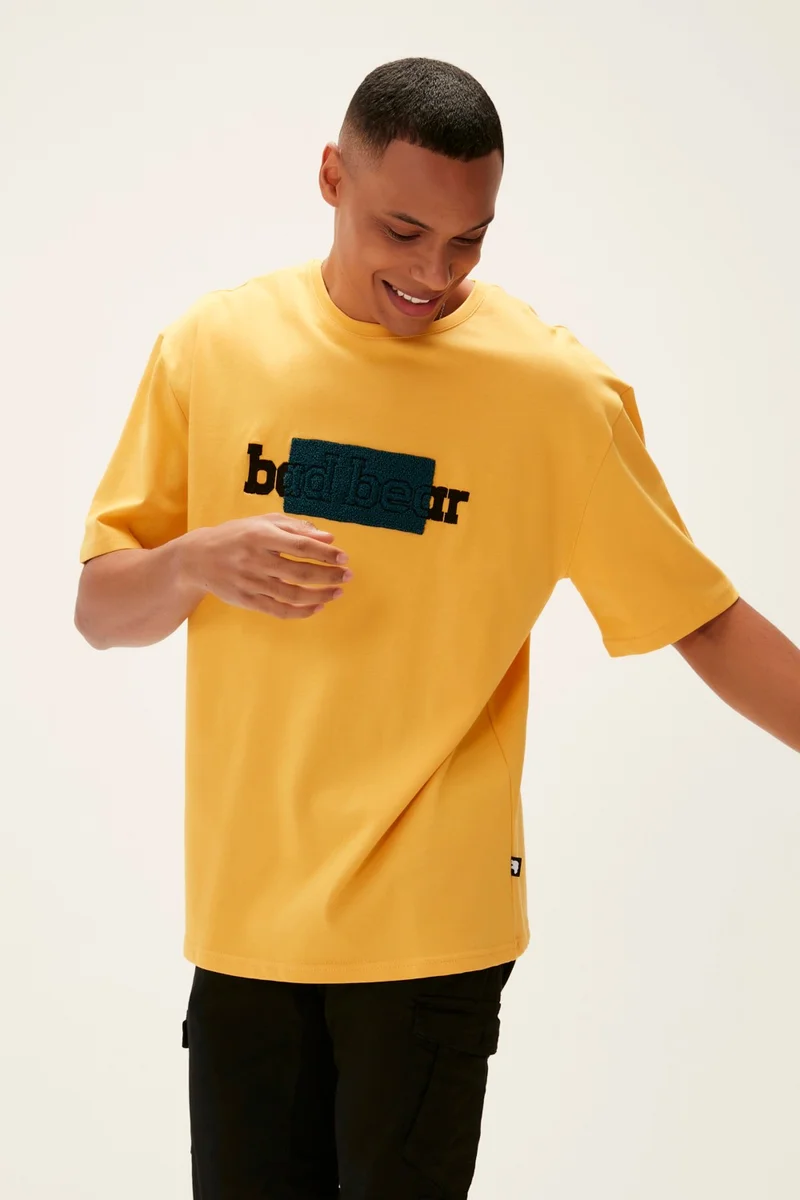 Bad Bear Badbear Taped Men's T-Shirt Mustard