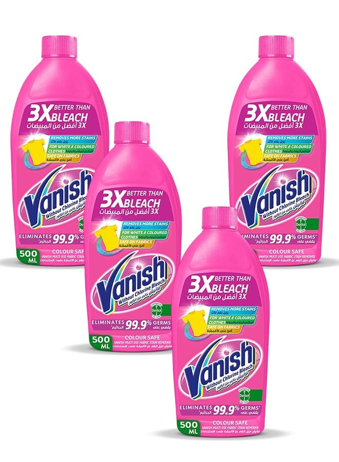 Vanish Liquid Fabric Stain Remover 500ml for Coloured & White clothes 4x500ml