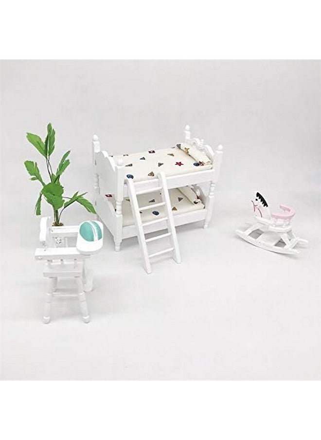 SXFSE - Loft Bed, 1:12 Wooden Dollhouse Miniature Furniture Decor Bunk Bed With Ladder, Kids Children'S Bedroom Set Play Toy - Image 1