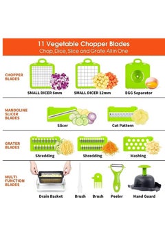 RAQTA Vegetable Chopper, Pro Onion Chopper, 14 in 1 Multifunctional Food Chopper with 8 Blades, Kitchen Vegetable Slicer Dicer Cutter with Container  - Image 4
