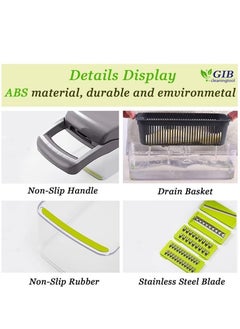 RAQTA Vegetable Chopper, Pro Onion Chopper, 14 in 1 Multifunctional Food Chopper with 8 Blades, Kitchen Vegetable Slicer Dicer Cutter with Container  - Image 5