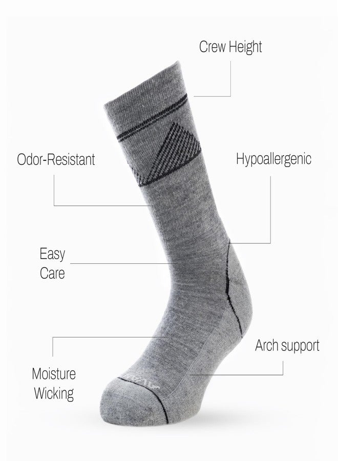 Avantic Hiking Socks (US, Alpha, Small, Medium, Regular, Regular, Grey-2-pairs) - Image 3
