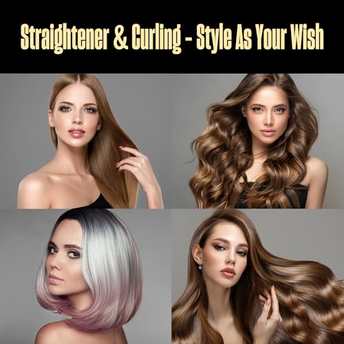 BeKind مستقيم الشعر ومجعد 2 في 1 من بي كايند فليكس، مكواة شعر مسطحة 360° لجميع الأنماط، تصميم ألواح عائمة، درجة حرارة منخفضة Airflex لتصفيف أفضل، هدية للفتيات والنساء - ذهبي - Image 5