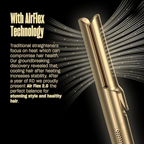 BeKind مستقيم الشعر ومجعد 2 في 1 من بي كايند فليكس، مكواة شعر مسطحة 360° لجميع الأنماط، تصميم ألواح عائمة، درجة حرارة منخفضة Airflex لتصفيف أفضل، هدية للفتيات والنساء - ذهبي - Image 3
