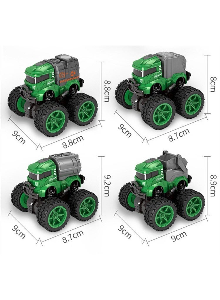 HALAMODO 【4PCS Sanitation Pull-Back Vehicles Set】Kids Inertia Engineering Toy Trucks | Vacuum Truck/Compactor Truck/Water Tanker Truck/Articulated Boom Truck Simulation Models | Environmental Education Toys For Boys & Girls Aged 3+ | Durable & Safe ABS Material | Front-Wheel Drive Rear-Wheel Slide Inertia System | Smooth & Rounded Edges | Movable Joints For More Fun | Develop Cognitive Ability + Hands-On Skill + Social Skill | Battery-Free Eco-Friendly Design | Perfect For City Cleaning Role Play - Image 2