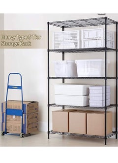 BLOOMING TIME 5 Layers Of Adjustable Storage Shelves, Without Wheels, Simple Installation, Adjustable Height, Black  - Image 5
