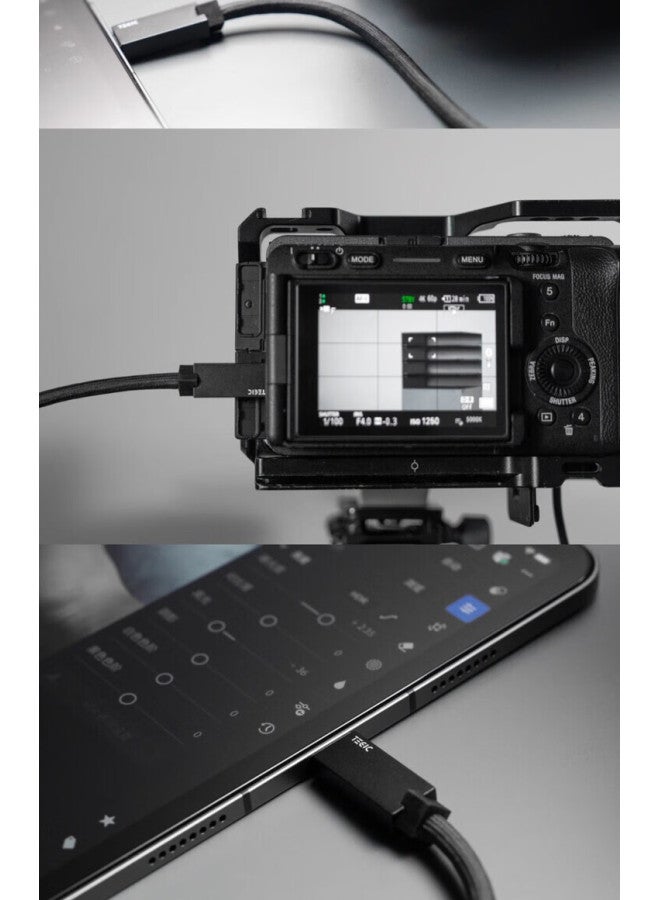 TEGIC Arch. Cable 240W Full-Function High-Speed Camera Transmission Cable USB3.1 Gen2 10Gbps 1.2m Type-C 4K 60Hz Display Data Cable Compatible with DSLR cameras laptops Smartphones - Image 2