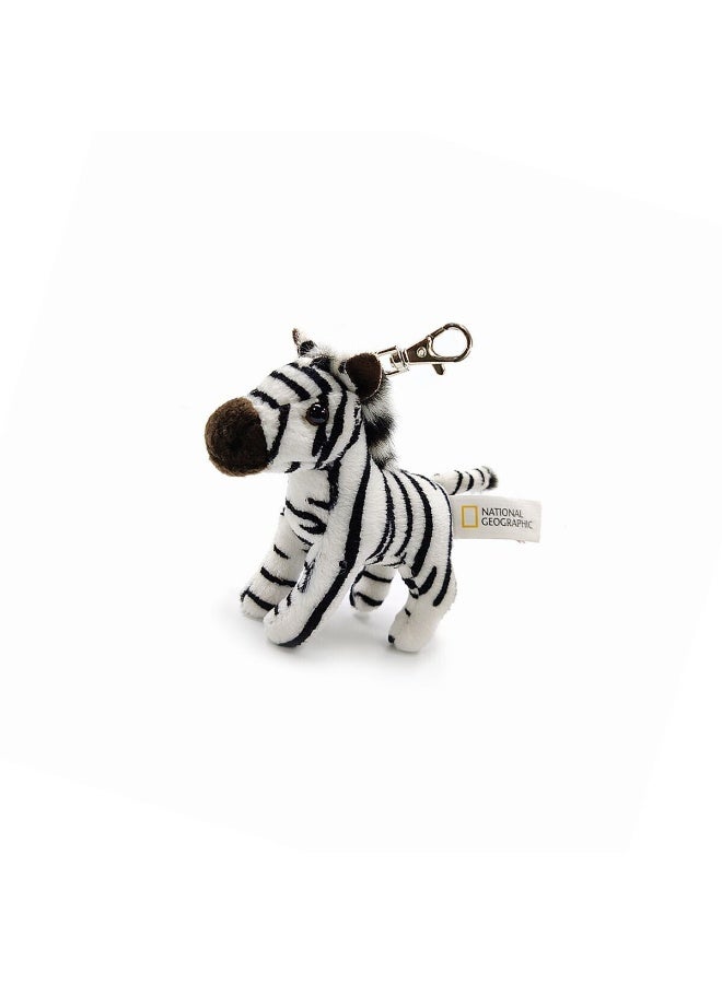 CubicFun National Geographic Clip Premium Zebra Plush Toy - 4-Inch - Image 2