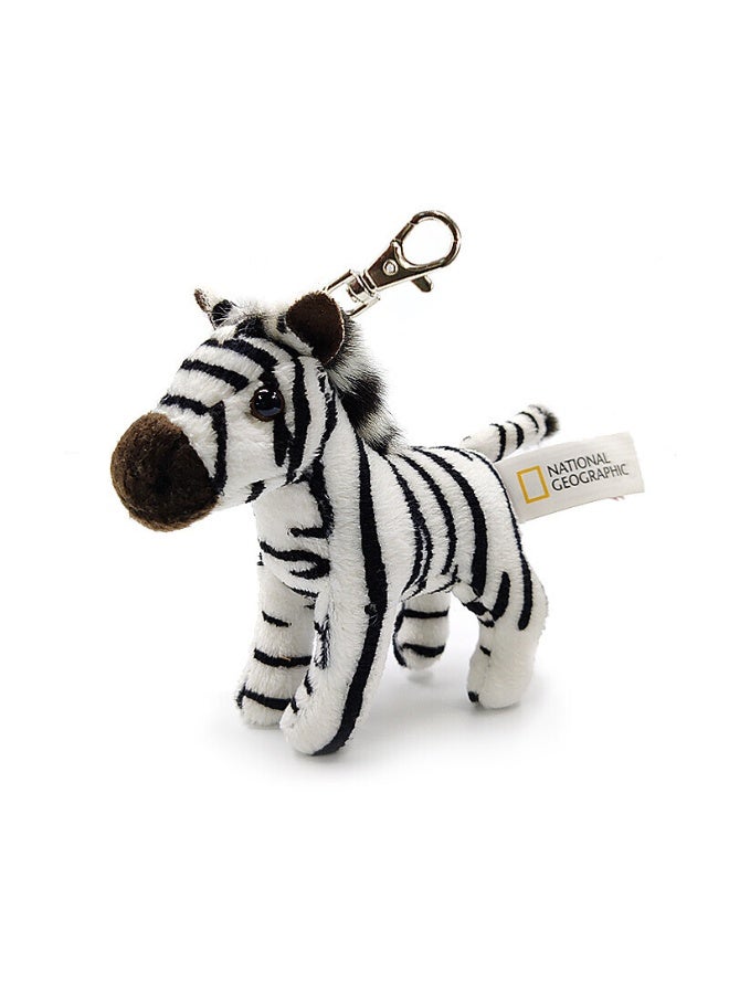 CubicFun National Geographic Clip Premium Zebra Plush Toy - 4-Inch - Image 1