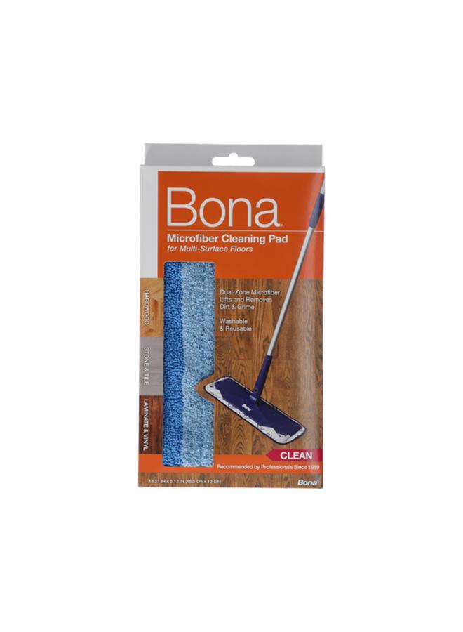 BONA Dual-Zone Microfiber Cleaning Pad for Multi-SurfFloors Blue 46.5 x 13cm - Image 1