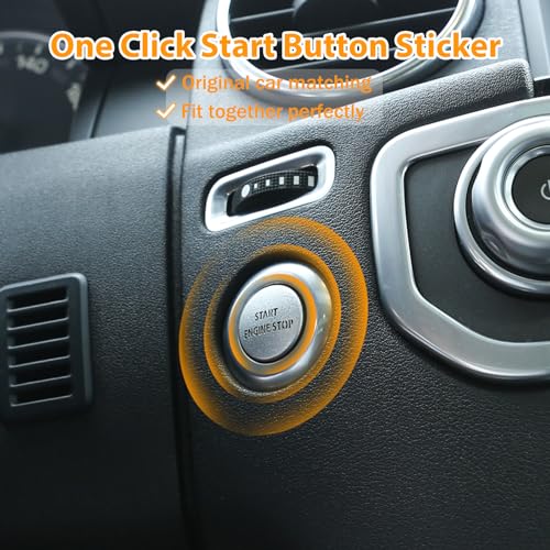 LLKUANG Silver Engine Start Stop Push Button Switch Sticker Cover for LR4 Discovery 4 & Land Rover Range Rover Sport 2010-2013 Aluminum Alloy Car Accessory - Image 4