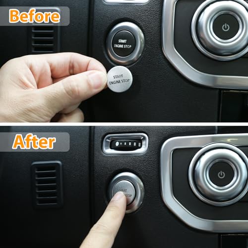 LLKUANG Silver Engine Start Stop Push Button Switch Sticker Cover for LR4 Discovery 4 & Land Rover Range Rover Sport 2010-2013 Aluminum Alloy Car Accessory - Image 2