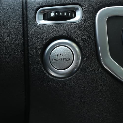 LLKUANG Silver Engine Start Stop Push Button Switch Sticker Cover for LR4 Discovery 4 & Land Rover Range Rover Sport 2010-2013 Aluminum Alloy Car Accessory - Image 1