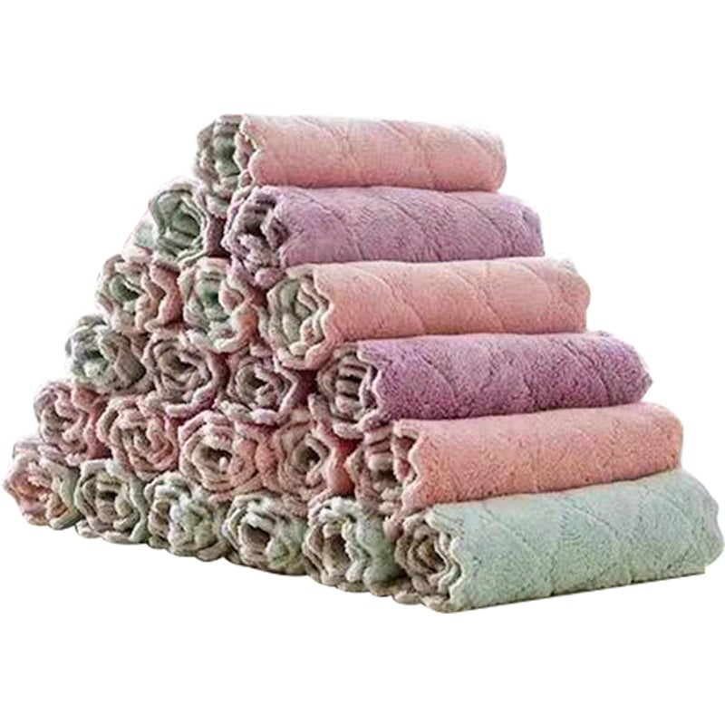 20 Pack Kitchen Cloth Microfiber Dish Towels Washcloths Super Absorbent Coral Velvet Dishtowels Premium Cleaning ClothsNonStick Oil Quick Dry Dish Towels Soft Tea Towel Table Cleaning Cloths