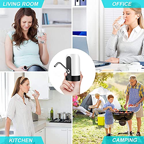 Vshinic Compact and Modern White 5 Gallon Water Dispenser - Automatic Drinking Water Pump, USB Rechargeable, BPA Free, Stainless Steel, White - Image 3