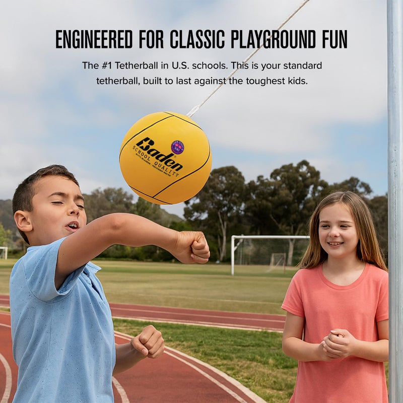 Baden School Quality Tetherball Set | Soft-Touch Tetherball Ball with Durable Rope | Ideal for Schoolyards and Playgrounds - Image 5