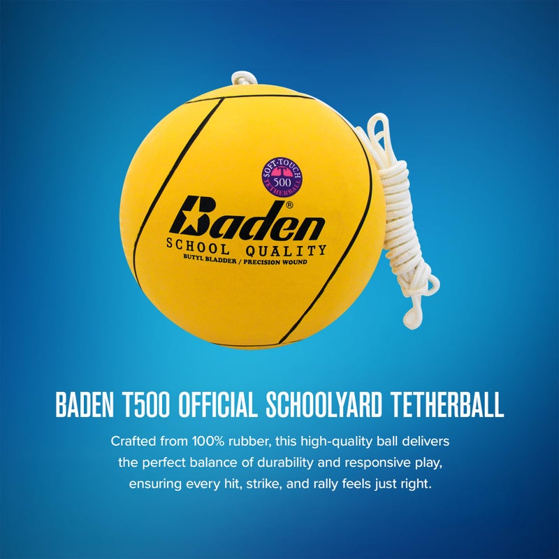 Baden School Quality Tetherball Set | Soft-Touch Tetherball Ball with Durable Rope | Ideal for Schoolyards and Playgrounds - Image 2