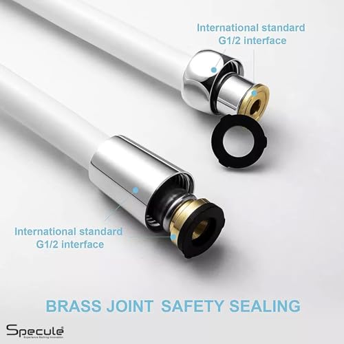 Specule 1.5 Meter PVC High Pressure Flexible Tube Shower Hose Pipe/Hand Shower Pipe/Health Faucet Tube Jet Spray Pipe (Chrome) (Brass Parts) - Image 4
