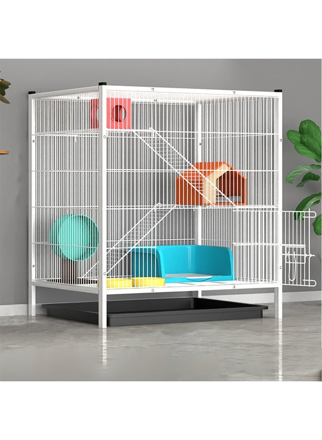 زي سي إم - هابي قفص طيور معدني مربع داخلي واسع للحيوانات الأليفة مع صينية قابلة للسحب - Image 1