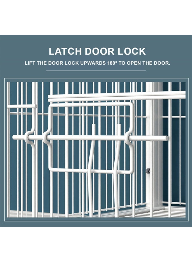 زي سي إم - هابي قفص طيور معدني مربع داخلي واسع للحيوانات الأليفة مع صينية قابلة للسحب - Image 3