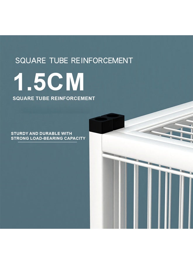 زي سي إم - هابي قفص طيور معدني مربع داخلي واسع للحيوانات الأليفة مع صينية قابلة للسحب - Image 4