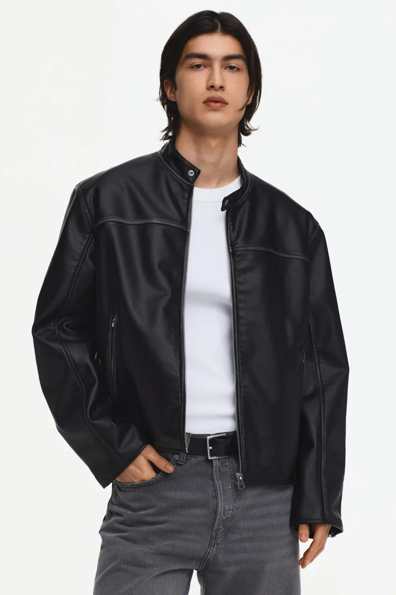 H&M Coated racer jacket