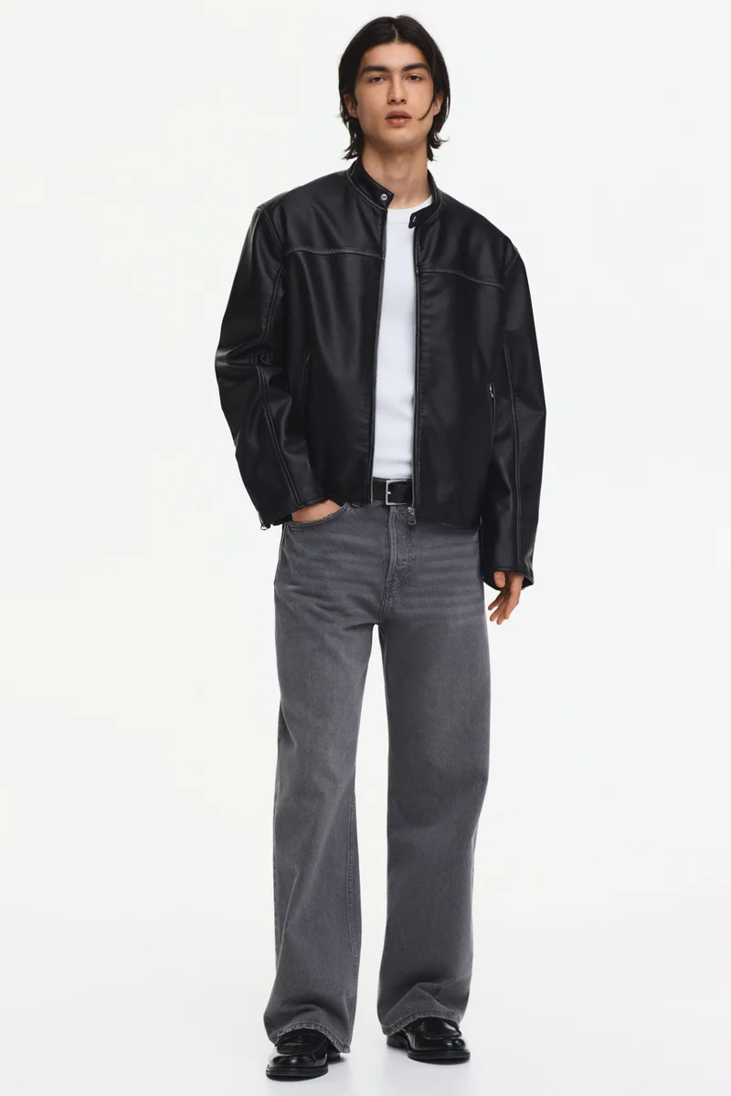 H&M Coated racer jacket