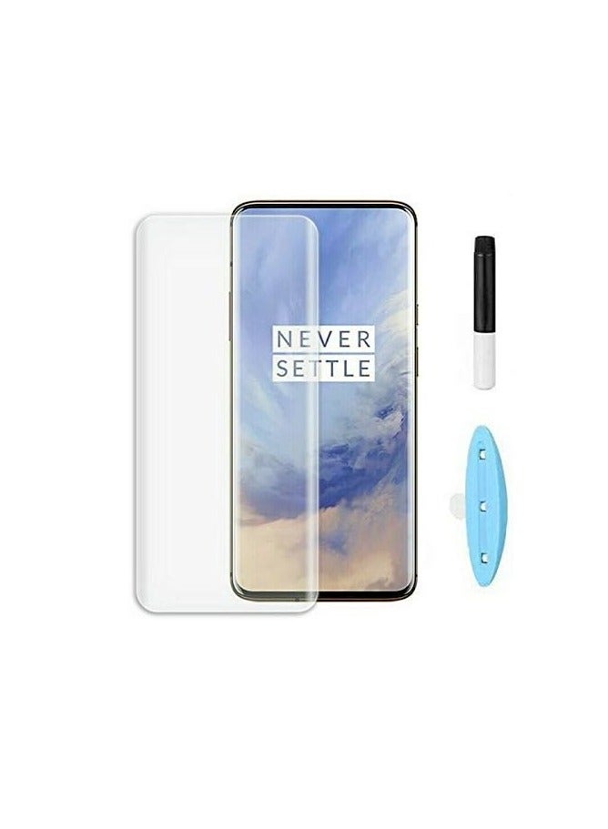 ليدين واقي شاشة Oneplus 7 Pro / Oneplus 7T Pro HD واضح وسهل التركيب وخالي من الفقاعات واقي شاشة من الزجاج المقسى مصمم لـ 1+7 pro One plus 7 Pro / One plus 7T Pro Clear - Image 1