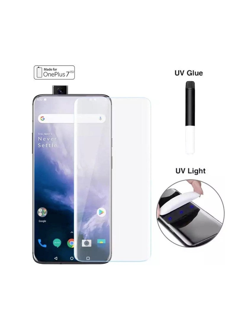 ليدين واقي شاشة Oneplus 7 Pro / Oneplus 7T Pro HD واضح وسهل التركيب وخالي من الفقاعات واقي شاشة من الزجاج المقسى مصمم لـ 1+7 pro One plus 7 Pro / One plus 7T Pro Clear - Image 2