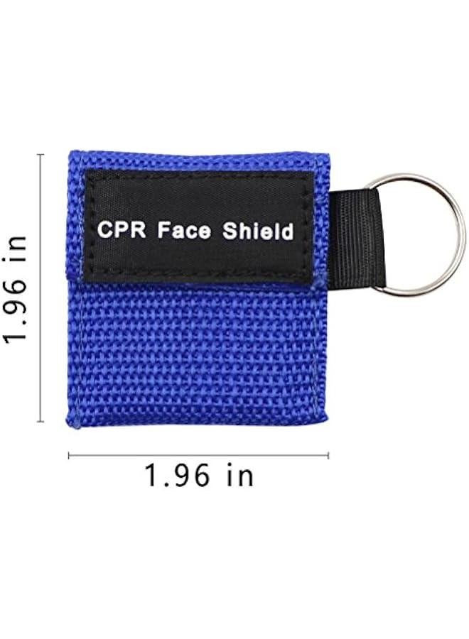 Arabest 10pcs CPR Mask Keychain Ring Emergency Kit CPR Face Shields for First Aid or CPR Training (Blue-10)  - Image 2
