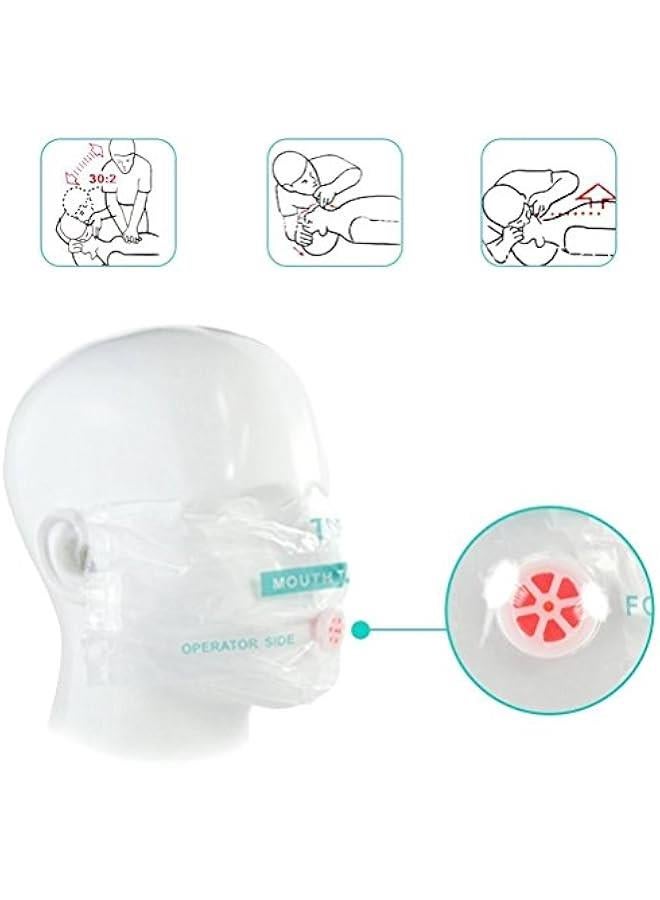 Arabest 10pcs CPR Mask Keychain Ring Emergency Kit CPR Face Shields for First Aid or CPR Training (Blue-10)  - Image 3