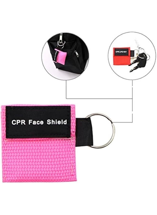 Arabest 10pcs CPR Mask Keychain Ring Emergency Kit CPR Face Shields for First Aid or CPR Training (Blue-10)  - Image 4