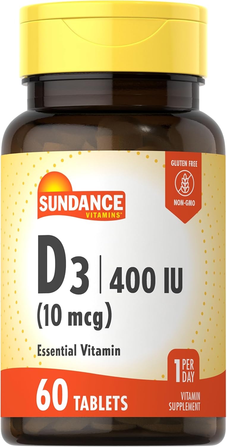 Sundance D3 Vitamin Tablets 60 Count for Adults - Image 1