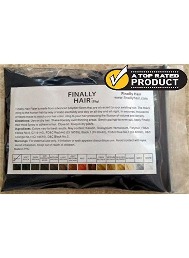 Finally Hair Hair Building Fibers Black 25 Grams Refill Your Existing Bottle. Highest Grade Fiber By Finally Hair (Black) - Image 1