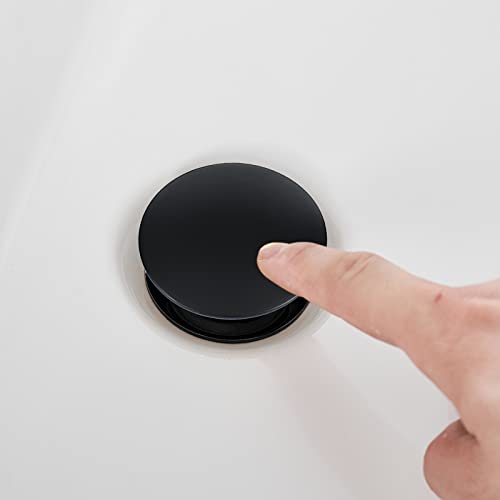 QEARLIZ Bathroom Sink Drain, Pop Up Drain Without Overflow for Vessel Sink Lavatory Vanity, Matte Black - Image 4