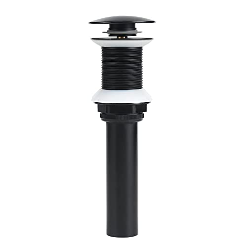 QEARLIZ Bathroom Sink Drain, Pop Up Drain Without Overflow for Vessel Sink Lavatory Vanity, Matte Black - Image 1