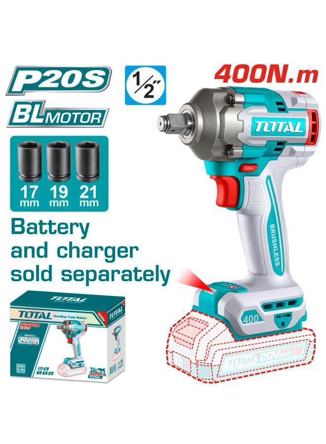 TOTAL 20V Brushless Cordless Impact Wrench