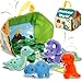 LaRandom 5 Pcs Dinosaur Plush Toys Set with Carry House 4 Small Stuffed Dinosaurs and Playmat Bag for Dino Birthday Party Favors Goodie Bag Fillers Stocking Stuffers Classroom Prize Gifts - Image 2