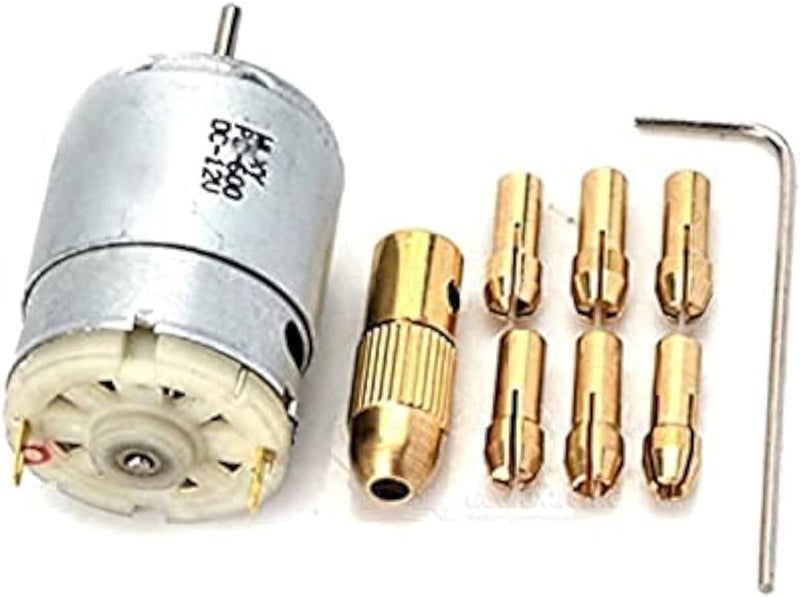 Mini Electric Drill Set + 12Vdc Motor Drill Set with 12V Motor and 5 Bit Envelopes