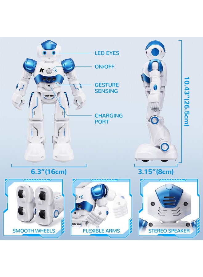 SGILE RC Robot Toys for Kids, Gesture Sensing Programmable Rechargeable Remote Control Robot for Age 3 4 5 6 7 8 12 Year Old Boys Girls Birthday Gift Present, Blue - Image 2