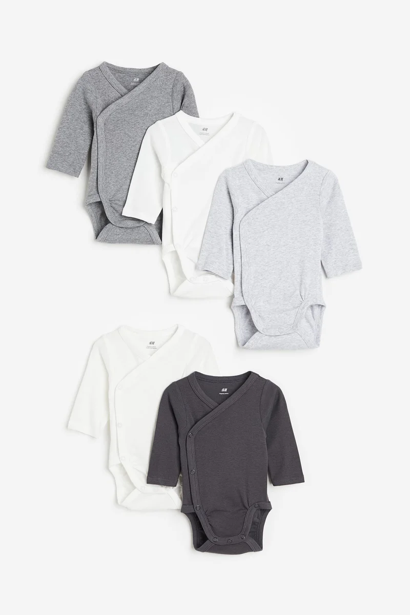 H&M 5-pack wrapover bodysuits