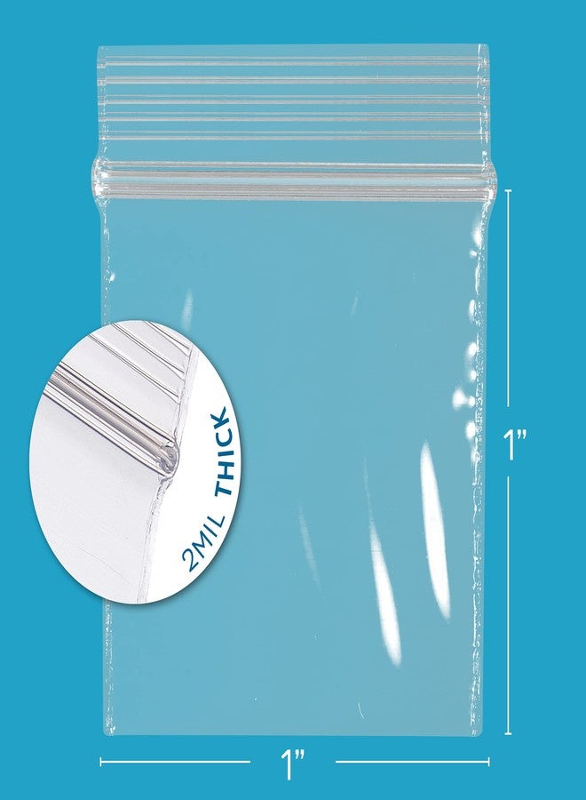 GPI حزمة GPI من 100 - 1" × 1" بسماكة 2.5 مل، أكياس مجوهرات بلاستيكية شفافة بسحاب قابلة للإغلاق، أكياس بولي قوية مع قفل سحاب قابل لإعادة الإغلاق للأدوية، الأدوية، المجوهرات، السفر، التخزين، التعبئة والشحن. - Image 2