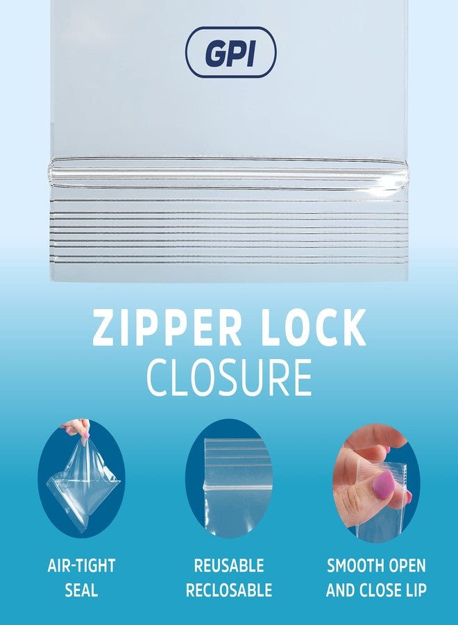 GPI حزمة GPI من 100 - 1" × 1" بسماكة 2.5 مل، أكياس مجوهرات بلاستيكية شفافة بسحاب قابلة للإغلاق، أكياس بولي قوية مع قفل سحاب قابل لإعادة الإغلاق للأدوية، الأدوية، المجوهرات، السفر، التخزين، التعبئة والشحن. - Image 3